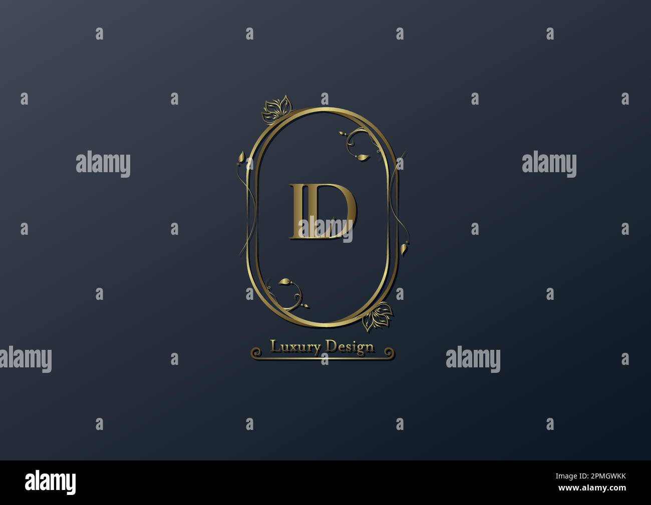 Vector illustration of luxury golden logo isolated on black background ...