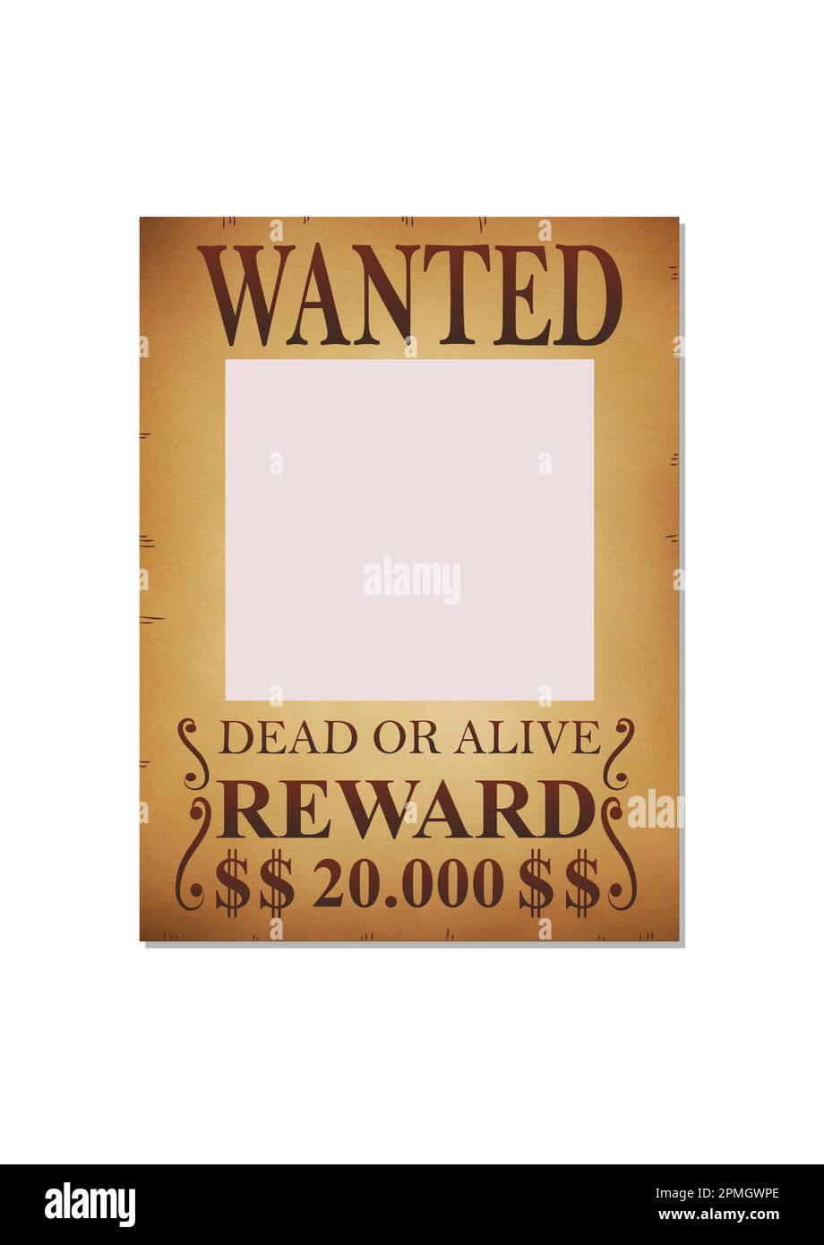 Vintage wanted poster template. Mockup poster Stock Vector