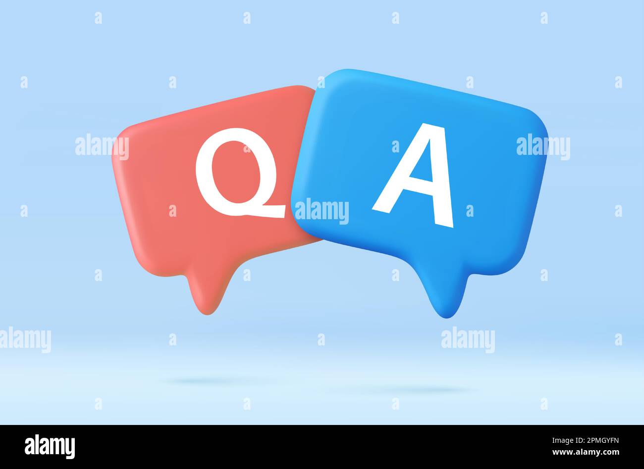 3d Speech bubble with q and a letters, Stock Vector