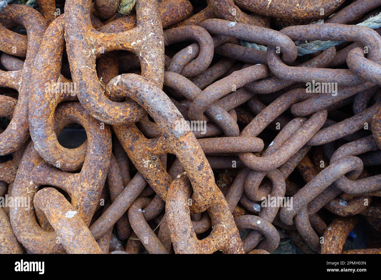 Chains, Conwy harbour, Wales Stock Photo