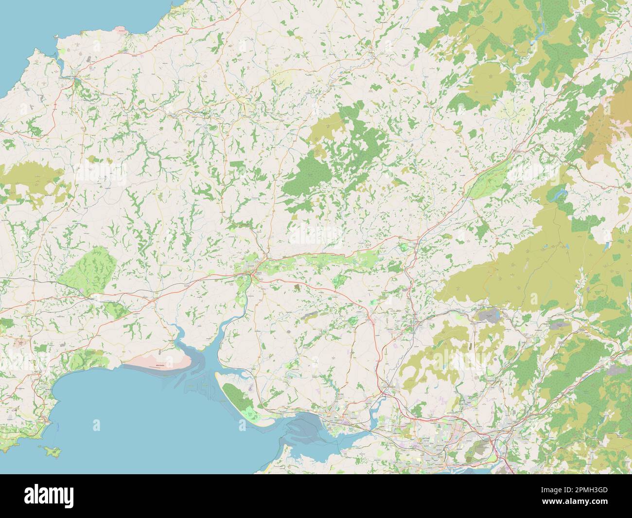 Carmarthenshire, region of Wales - Great Britain. Open Street Map Stock Photo