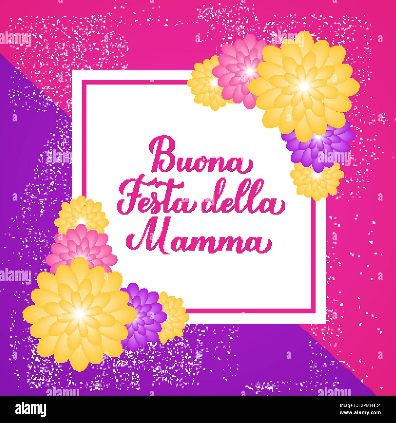 Buona festa della Mamma banner. Happy Mothers Day in Italian. Vector template for typography poster, greeting card, invitation, etc. Stock Vector