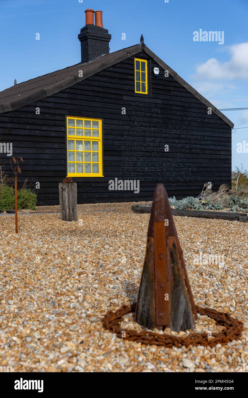 Prospect Cottage in Dungeness, England. Prospect Cottage is the former home of artist, filmmaker, gay rights activist & gardener Derek Jarman SMP News Stock Photo