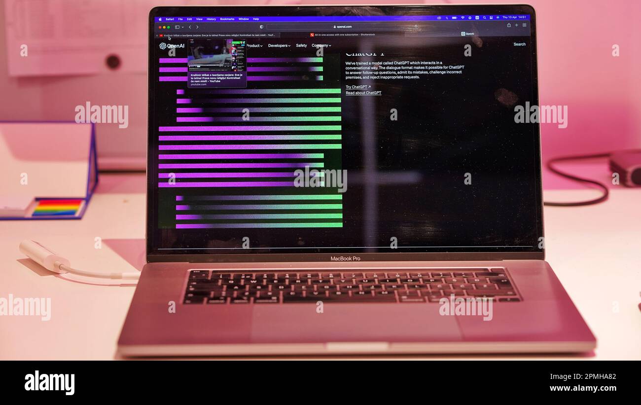 Connecting with AI and using a chat GPT Stock Photo
