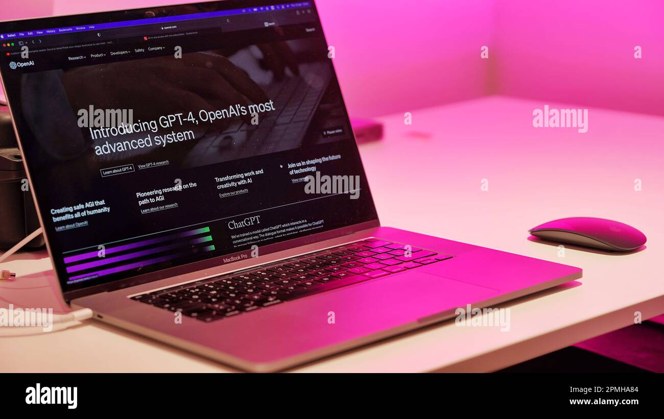 Connecting with AI and using a chat GPT Stock Photo