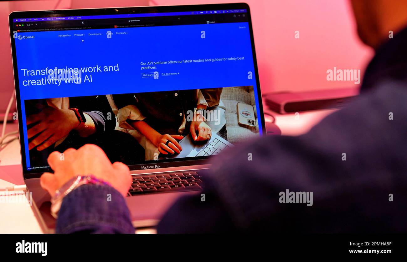 Connecting with AI and using a chat GPT Stock Photo