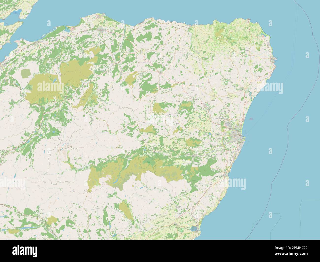 Aberdeenshire, region of Scotland - Great Britain. Open Street Map Stock Photo