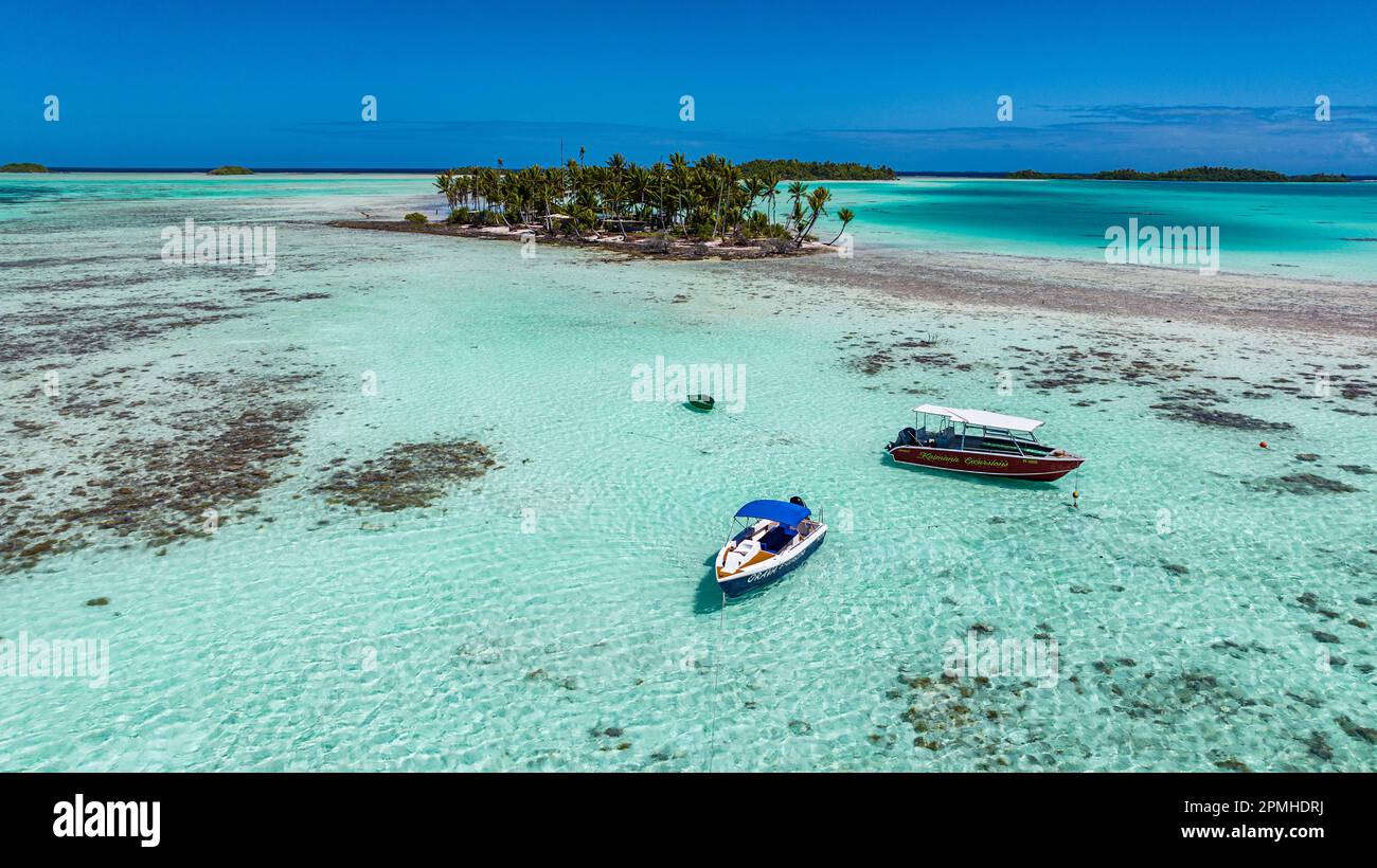Aerial Of The Blue Lagoon Rangiroa Atoll Tuamotus French Polynesia 