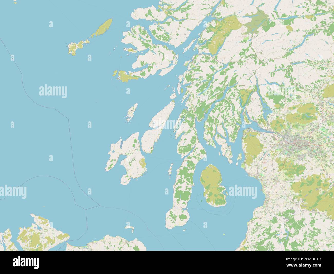 Argyll and Bute, region of Scotland Great Britain. Open Street Map