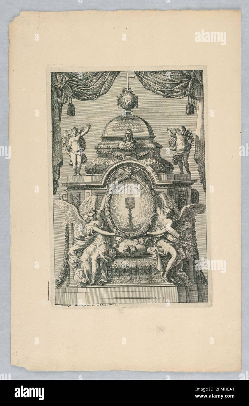 Print, Design for Tabernacle, from 'Tabernacles'; Print Maker: Jean Le Pautre (French, 1618–1682); etching on paper; 33.7 × 21.7 cm (13 1/4 × 8 9/16 in.) Stock Photo