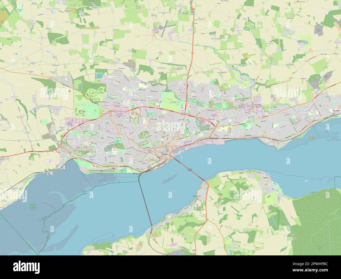 Dundee, region of Scotland Great Britain. Open Street Map Stock Photo