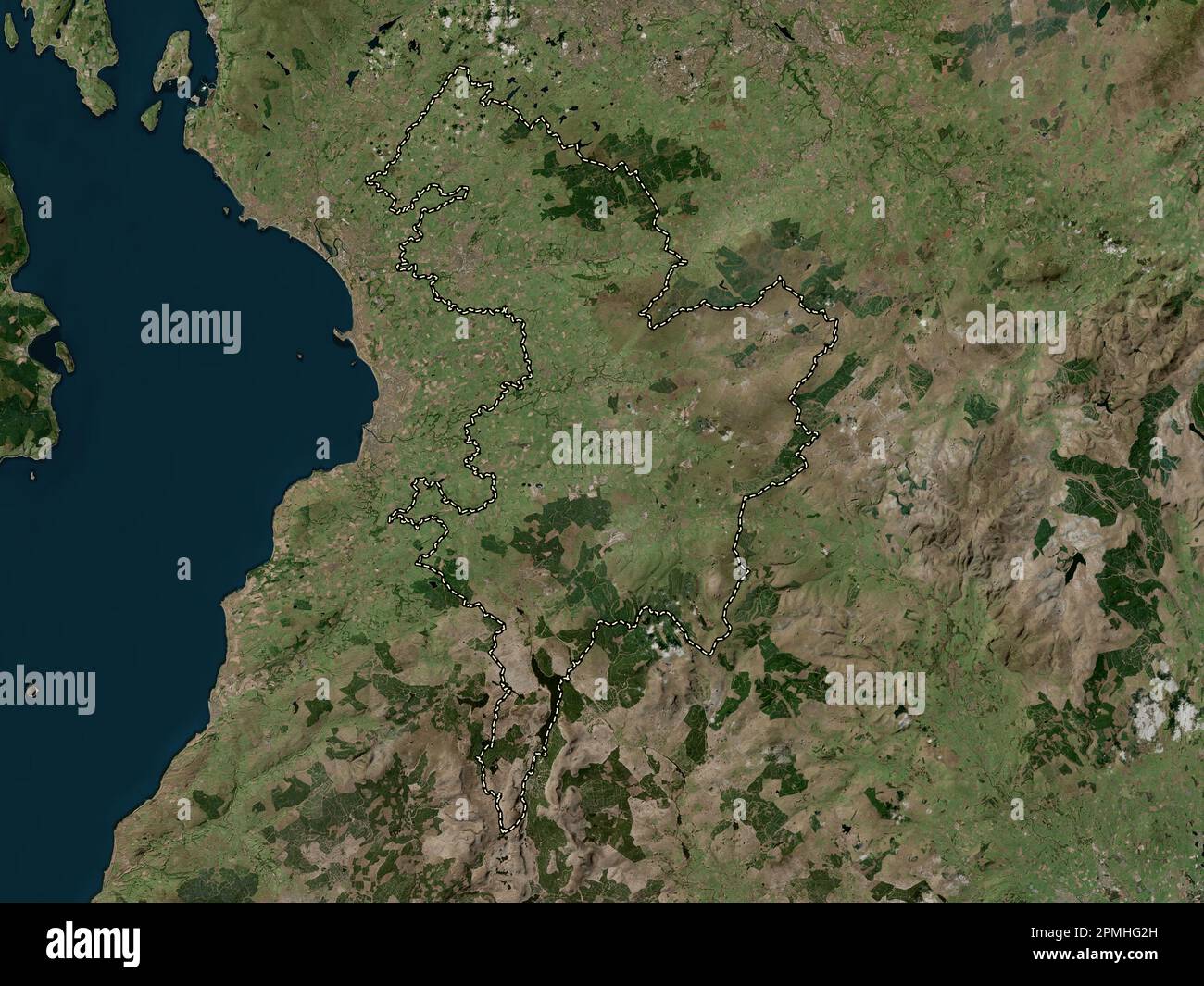 East Ayrshire, region of Scotland - Great Britain. High resolution satellite map Stock Photo