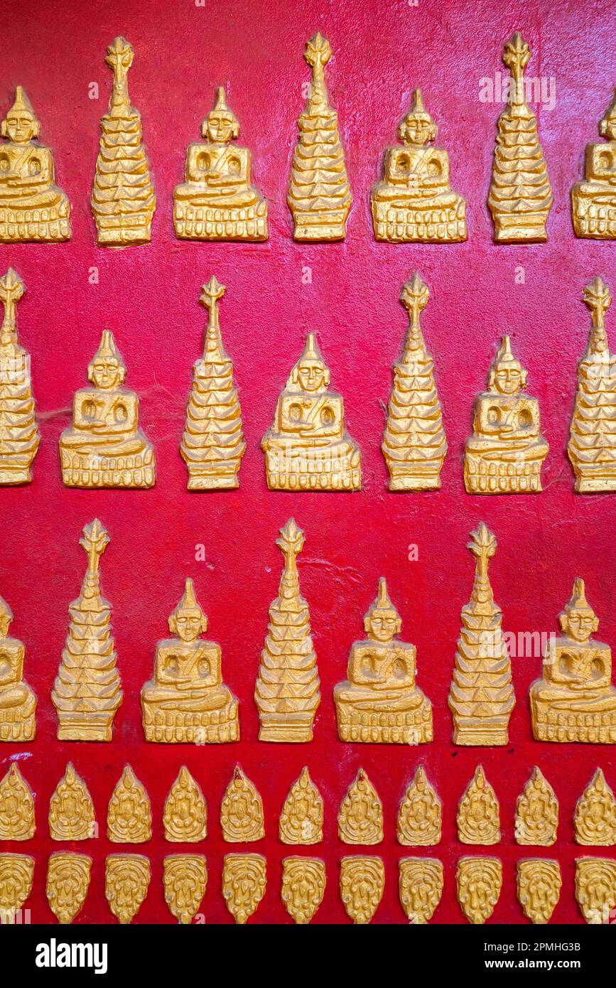 Buddha statues at Ko Yin Lay Monastery, near Kengtung, Shan State, Myanmar (Burma), Asia Stock Photo