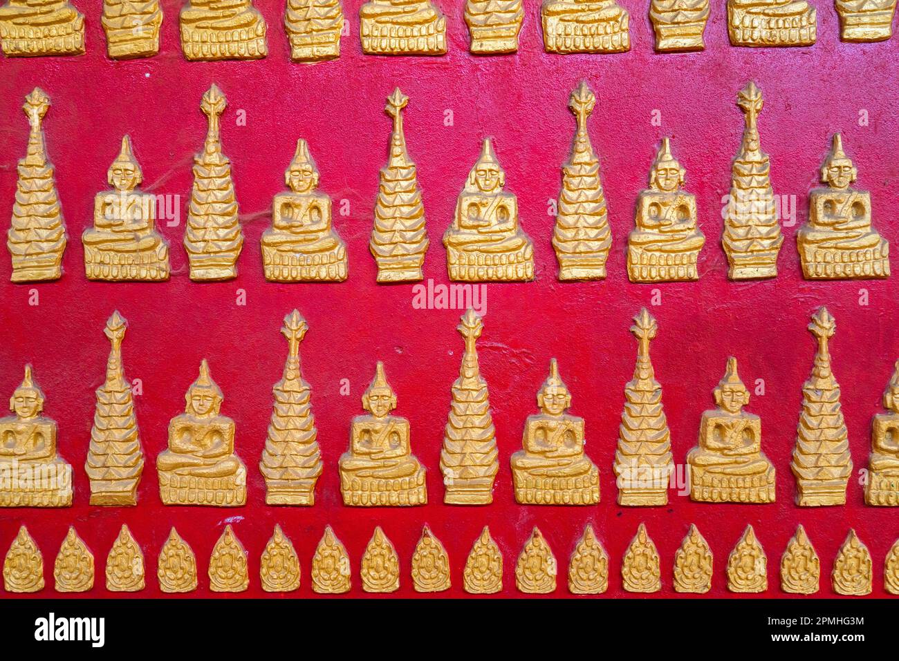 Buddha statues at Ko Yin Lay Monastery, near Kengtung, Shan State, Myanmar (Burma), Asia Stock Photo