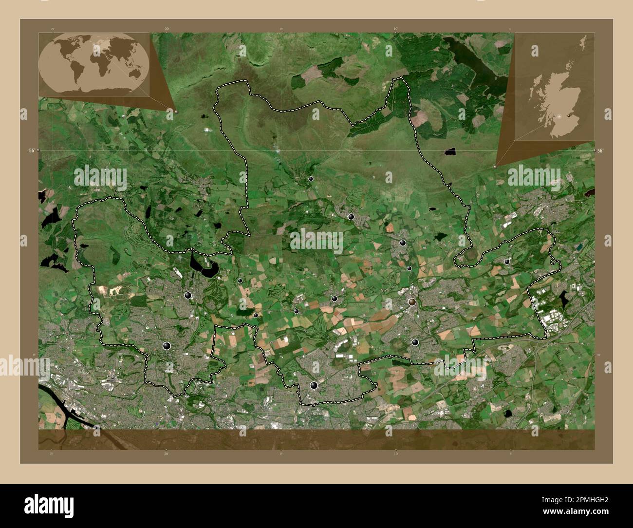 East Dunbartonshire, region of Scotland - Great Britain. Low resolution ...