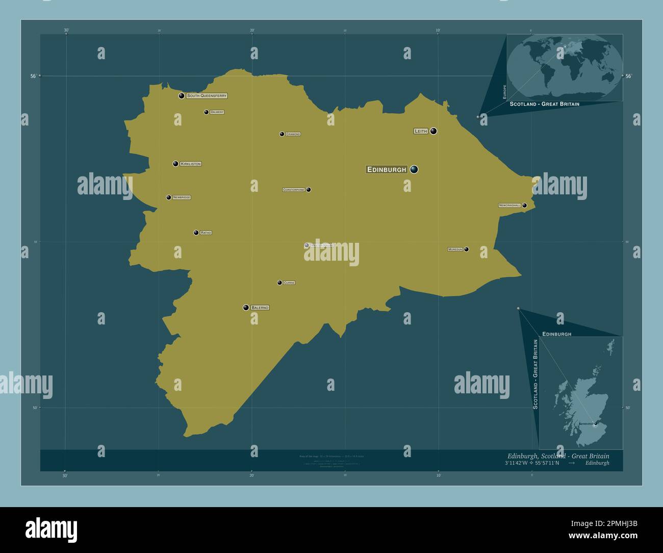 Edinburgh, region of Scotland Great Britain. Solid color shape