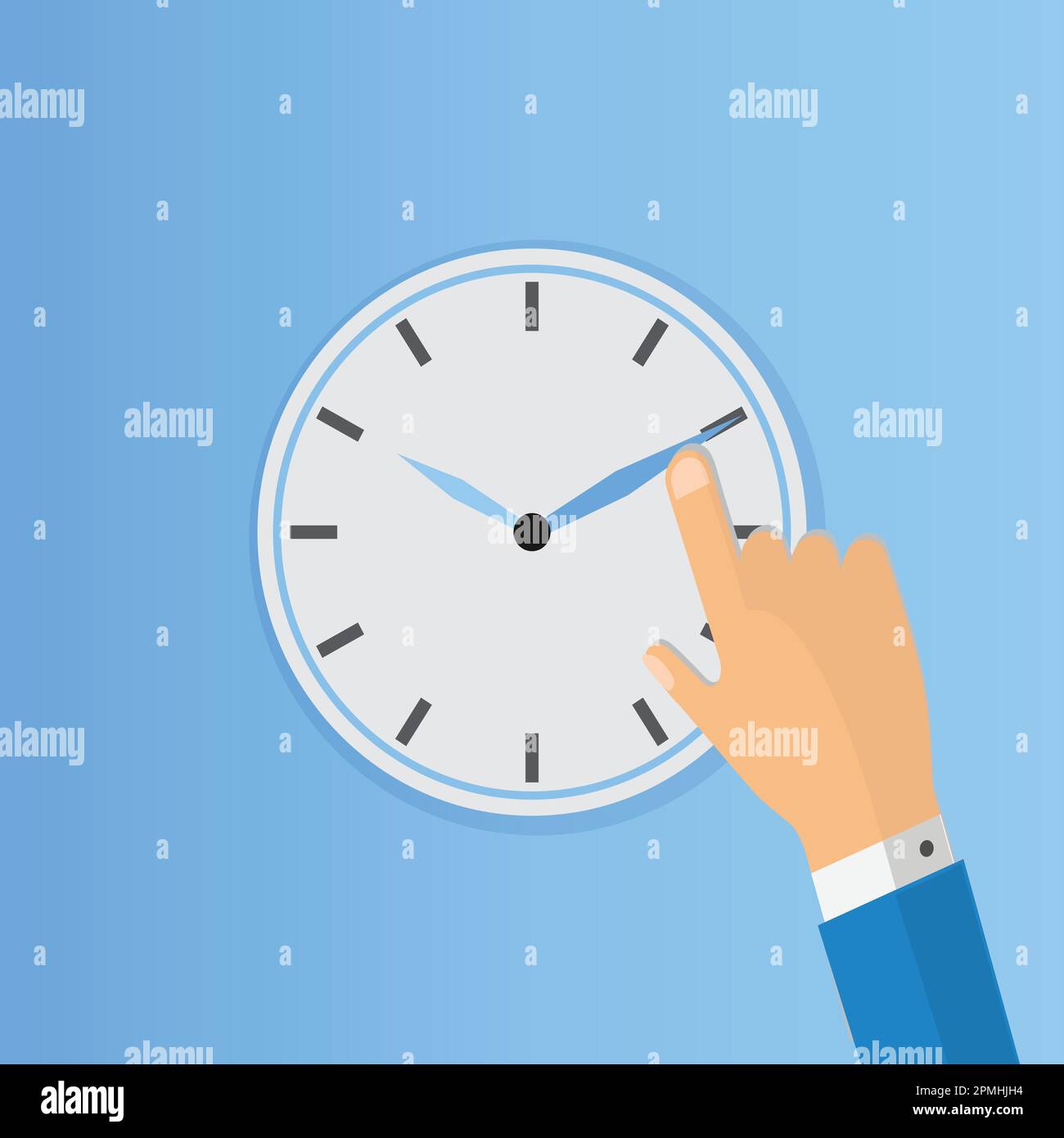 Clock face with index finger on a clock hand Stock Vector Image & Art