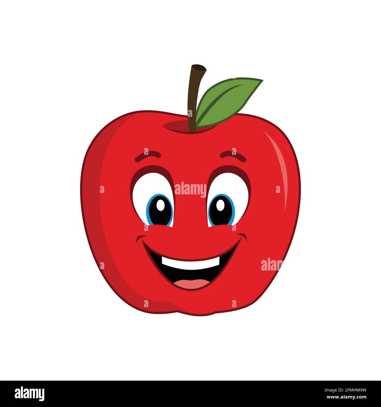 Happy Apple Mascot Cartoon. Suitable for poster, banner, web, icon