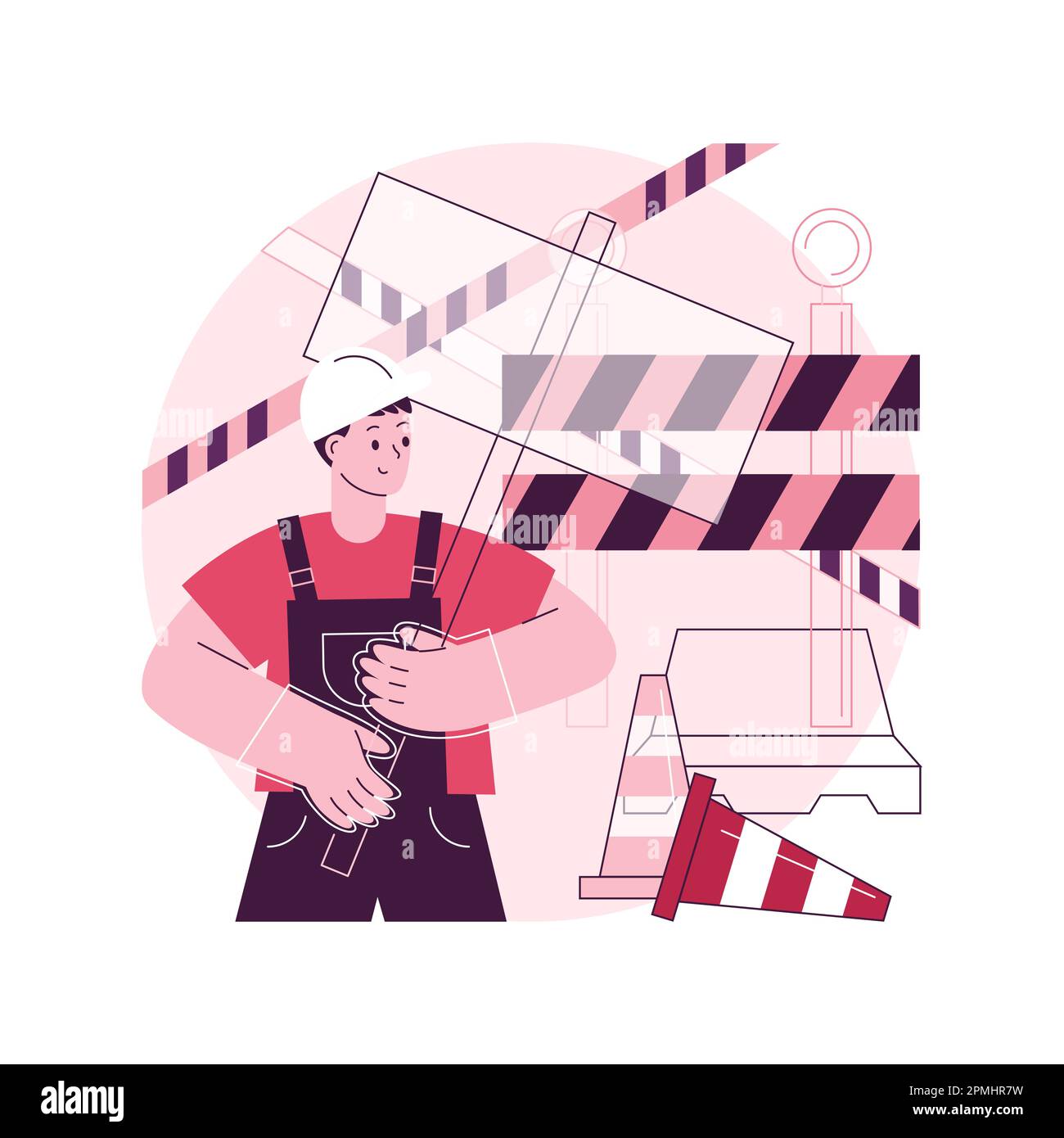 Construction site protection abstract concept vector illustration