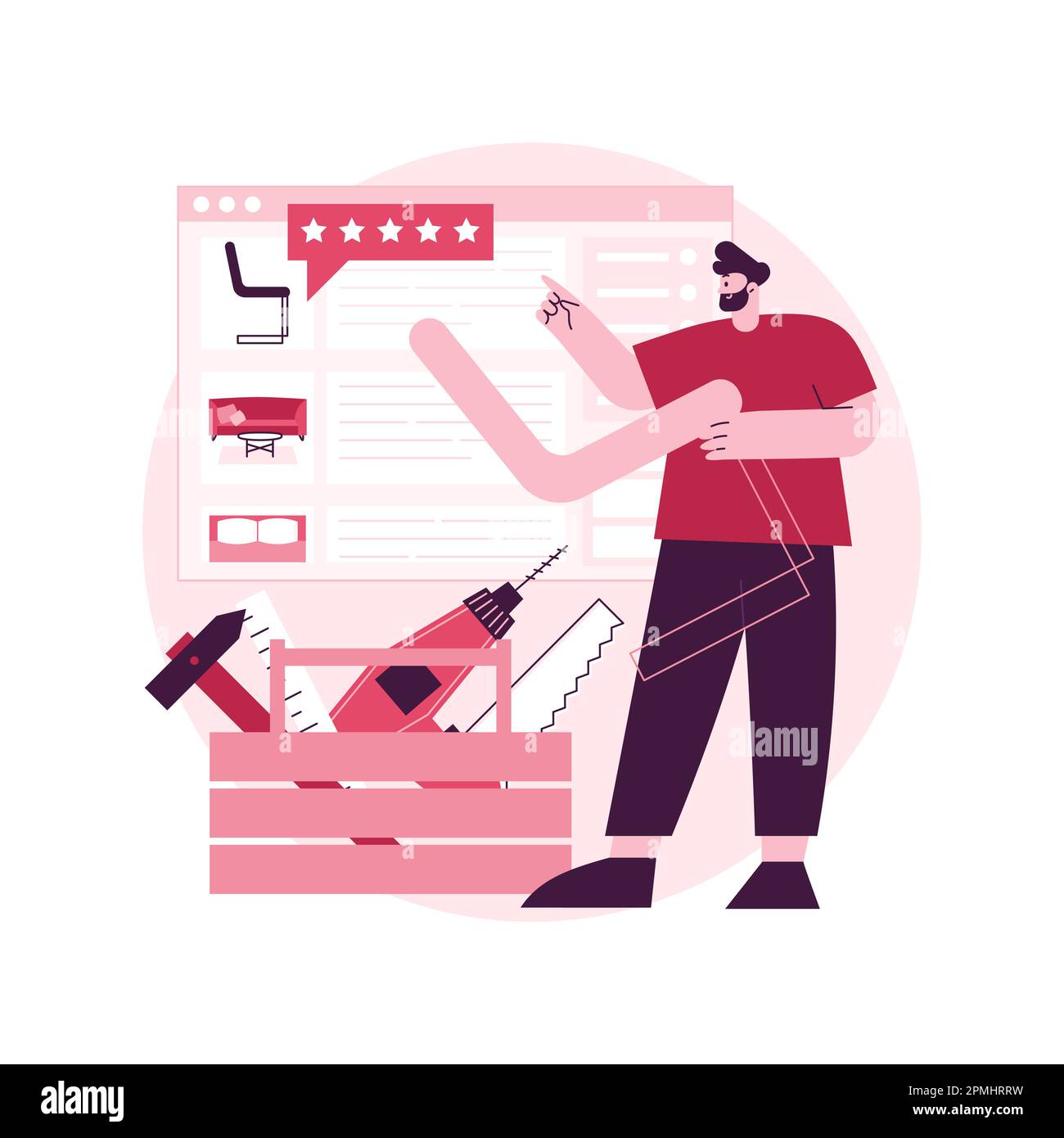 Custom furniture abstract concept vector illustration. Bespoke