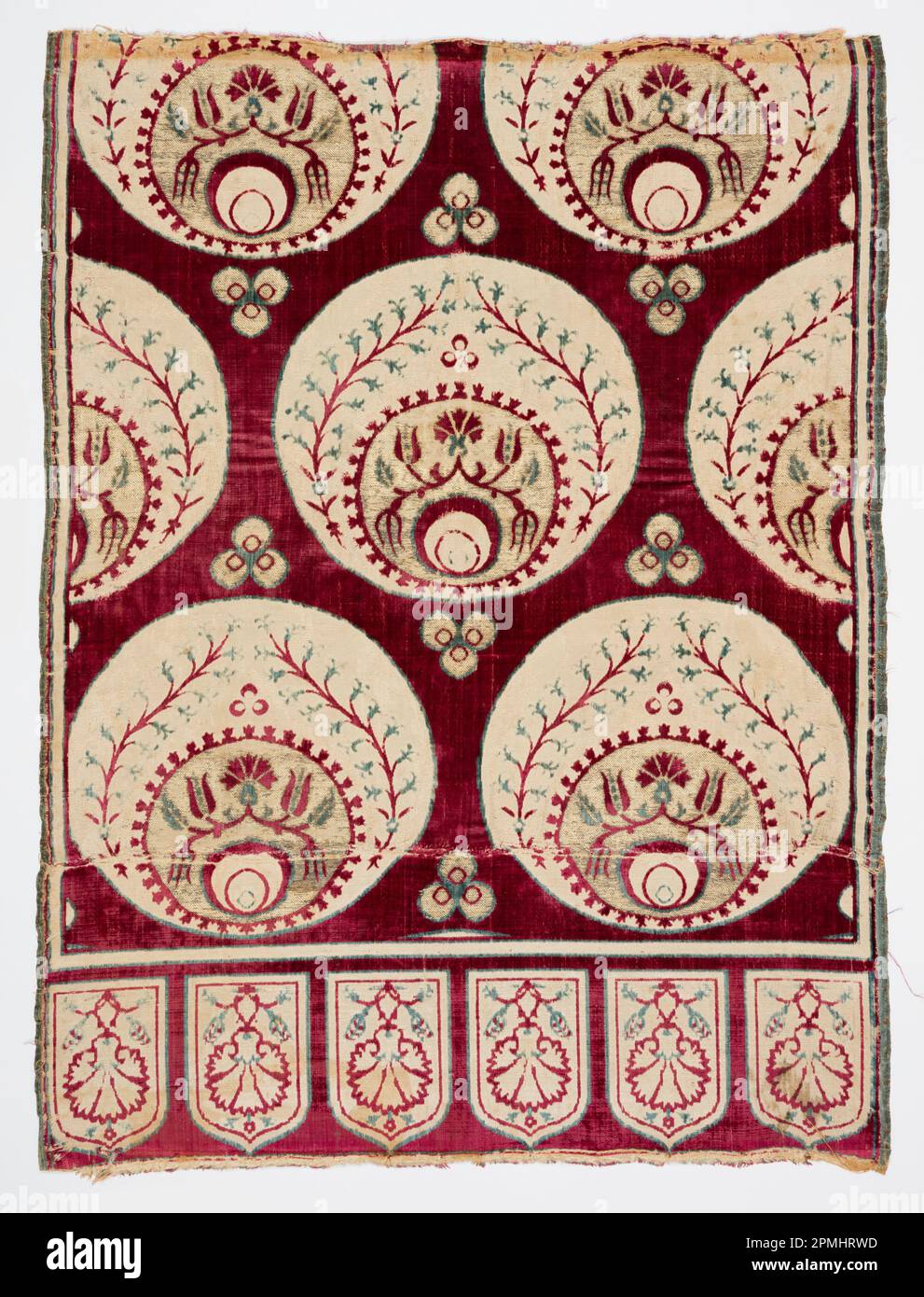 Textile; silk, cotton, metallic yarns; Warp x Weft: 87 x 65.7 cm (34 1/4 x 25 7/8 in.) Stock Photo