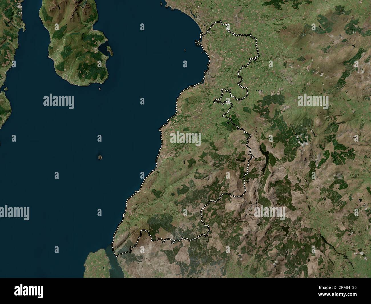 South Ayrshire, region of Scotland - Great Britain. High resolution satellite map Stock Photo