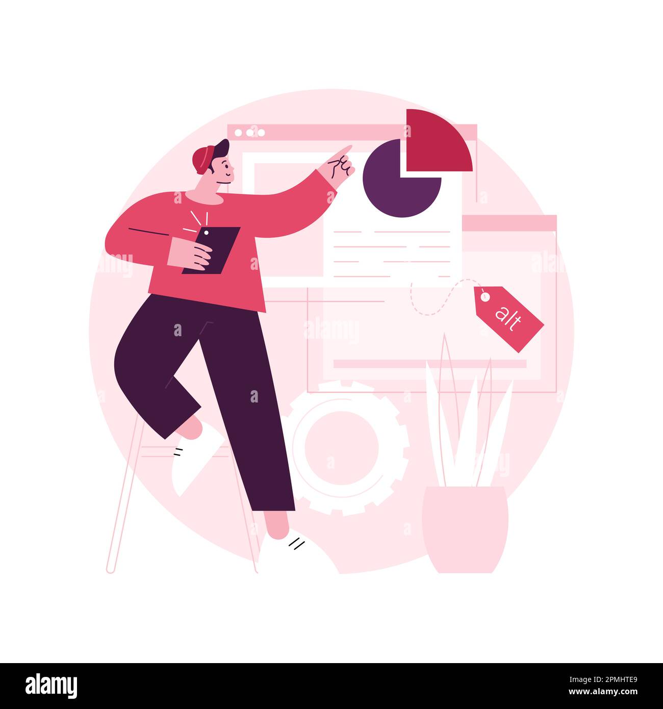 Alt tag optimization abstract concept vector illustration. Website ...