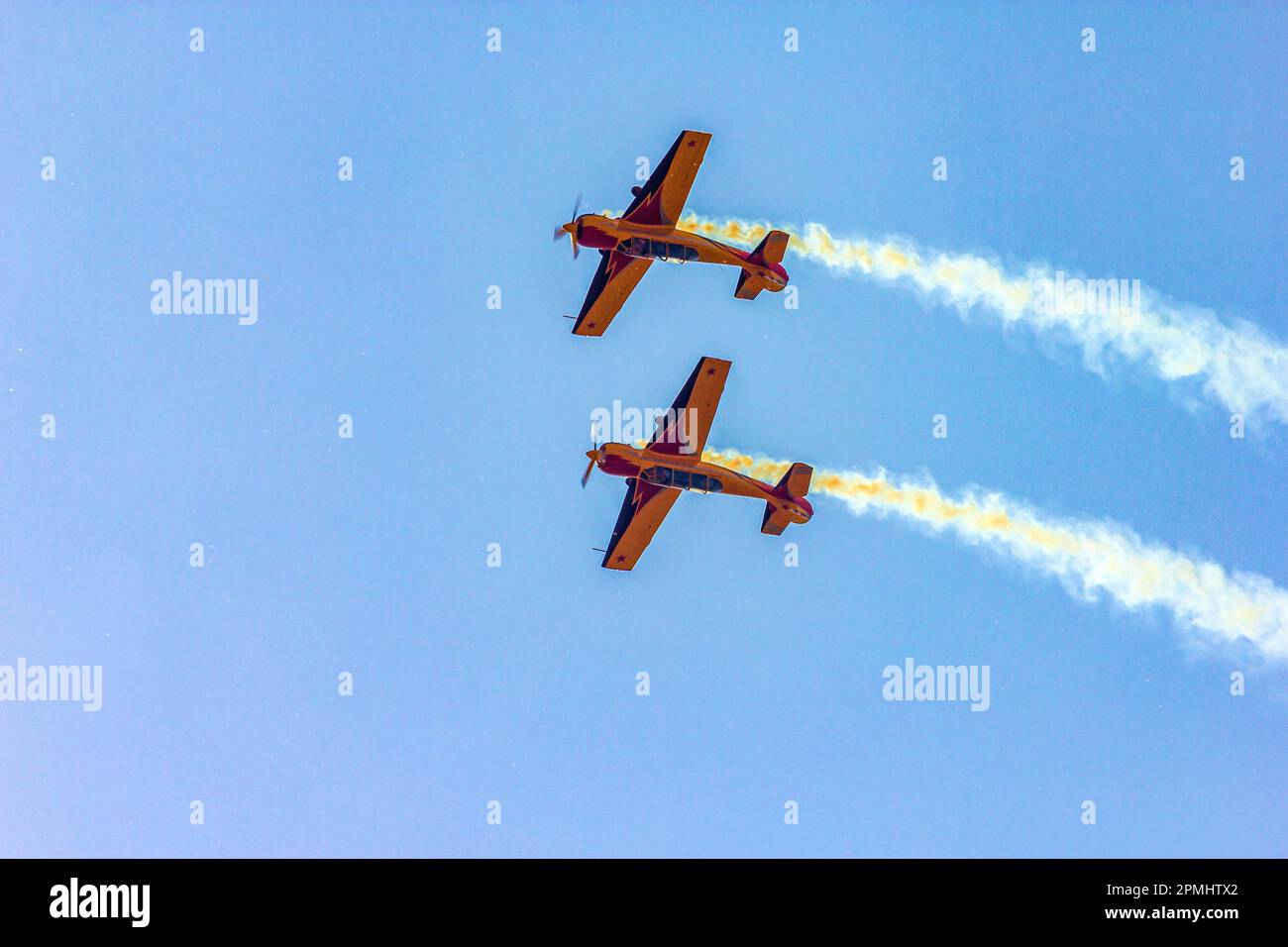 Aerobatic team First Flight performs demonstration flights on piston ...