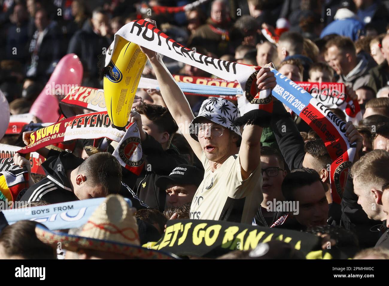 Rotterdam Feyenoord Fans During The Uefa Europa League Quarter Final Rotterdam Feyenoord Fans During The Uefa Europa League Quarter Final