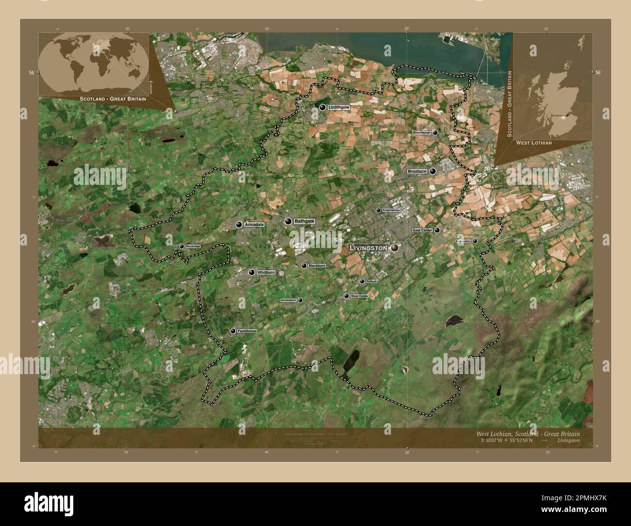 West Lothian, region of Scotland Great Britain. Low resolution