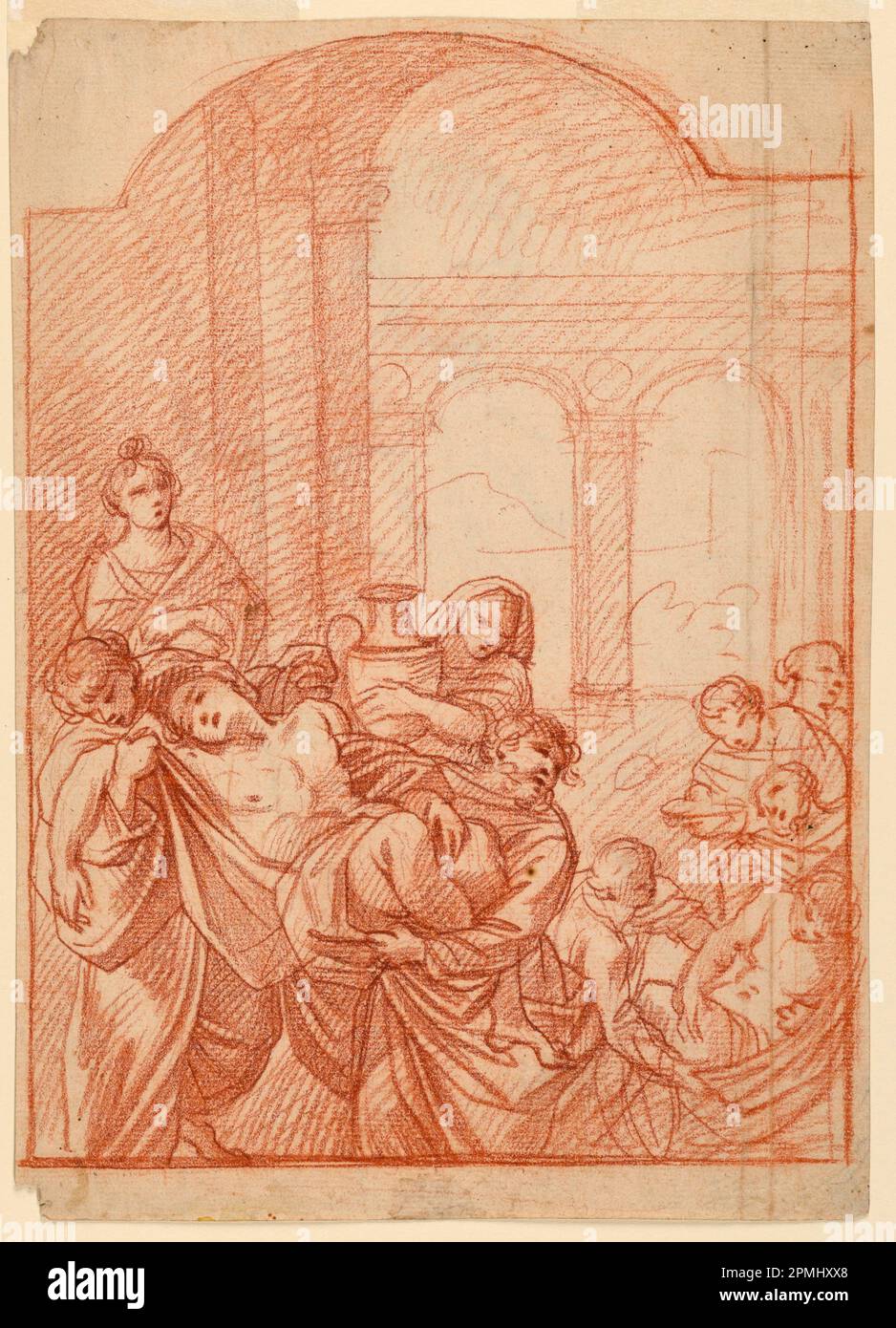 Drawing, Figural Study; After Cavedone (Italian, 1577 1660