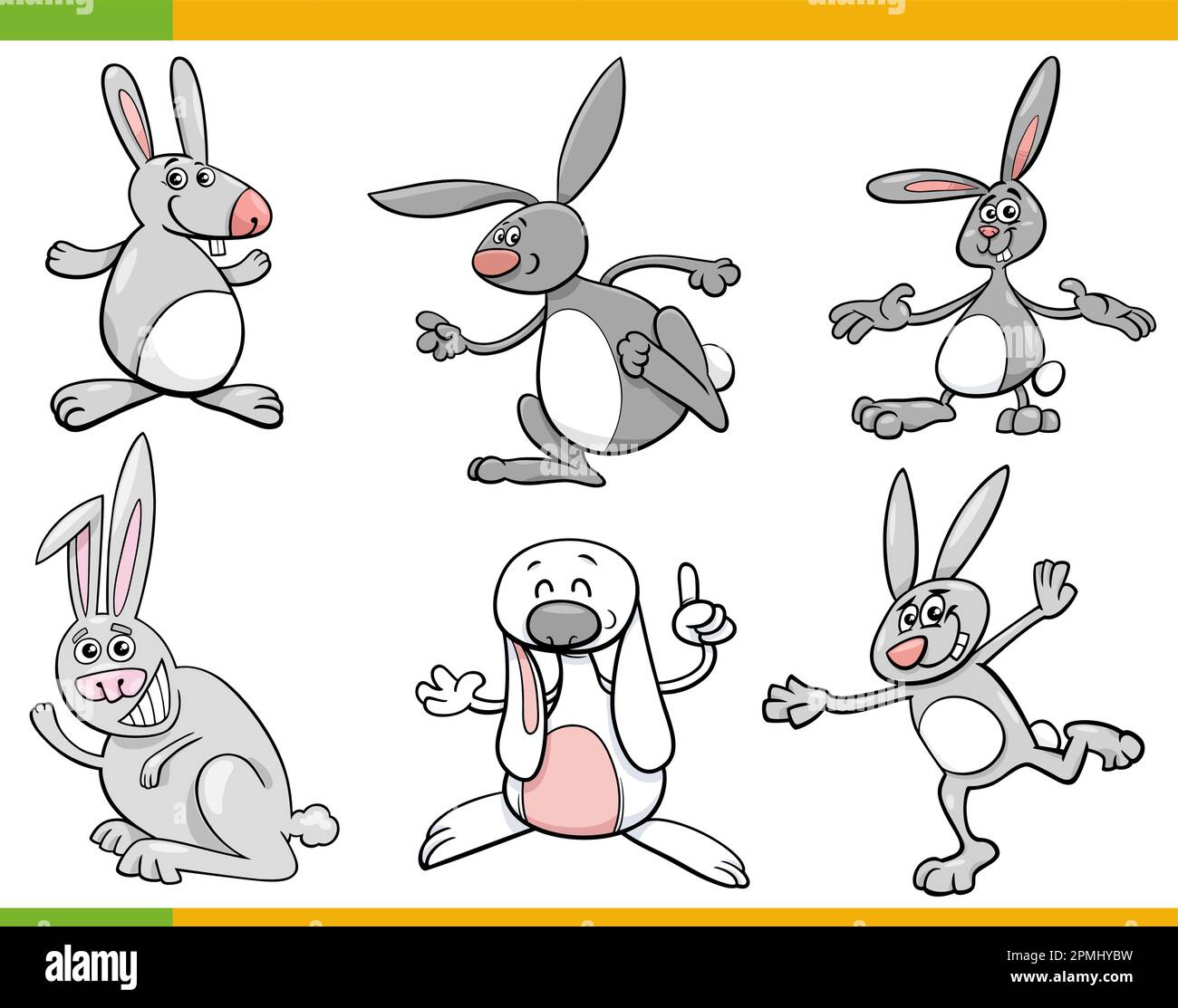 Cartoon illustration of funny rabbits animal characters set Stock Vector Image & Art Alamy
