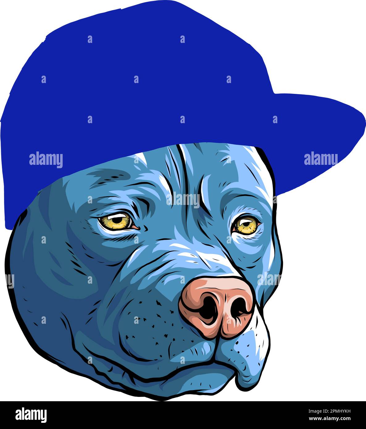 American Pitbull Terrier dog on white background. vector illustration