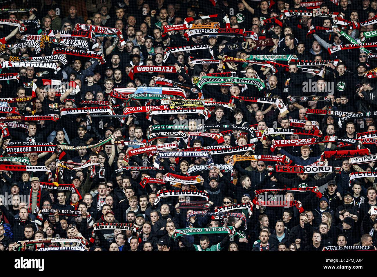 Rotterdam Feyenoord Fans During The Uefa Europa League Quarter Final Rotterdam Feyenoord Fans During The Uefa Europa League Quarter Final