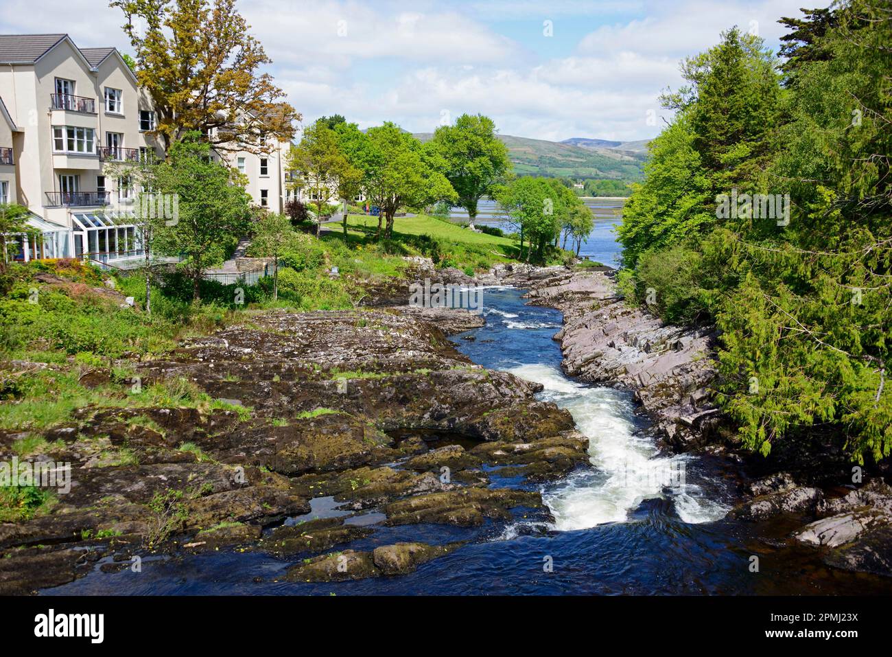 Waterfall, Sheen River Falls, Kenmare, Ireland, Great Britain Stock
