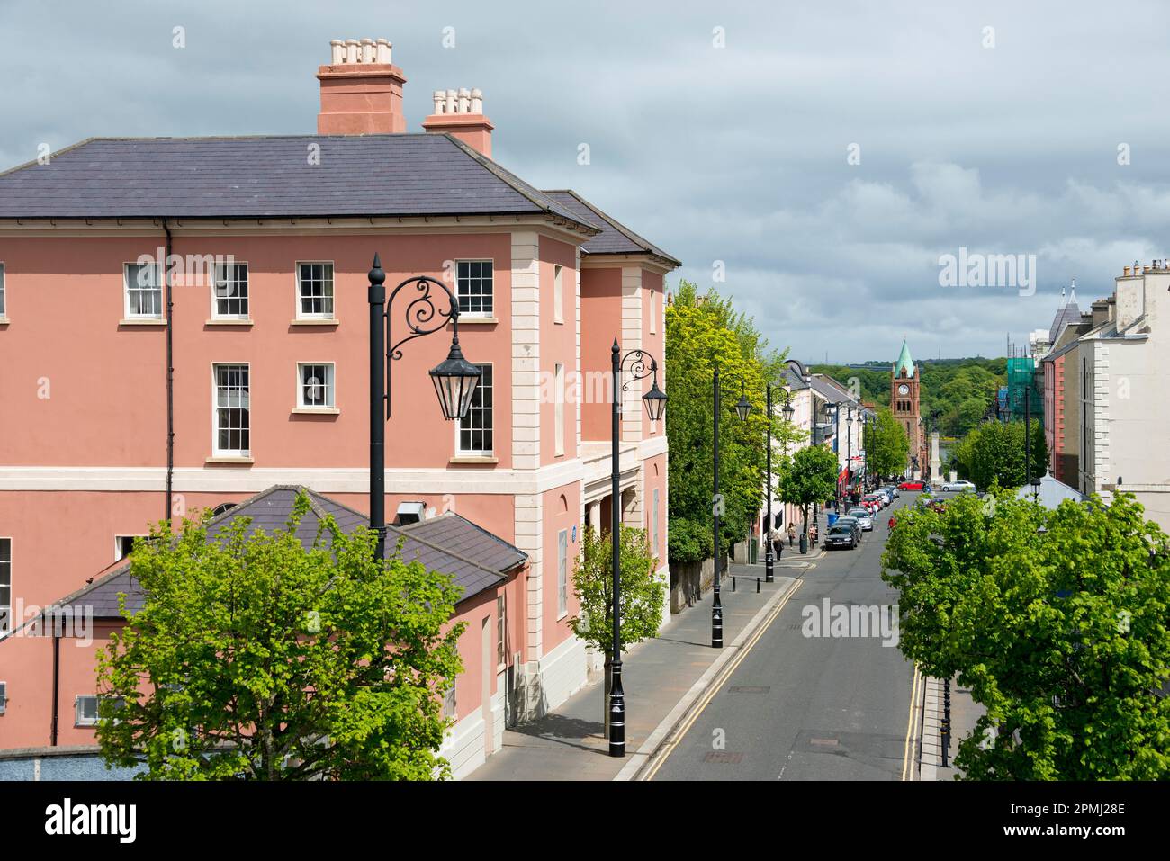 View along Bishop Street from the City Wall, Derry, Londonderry, Northern Ireland, United Kingdom Stock Photo