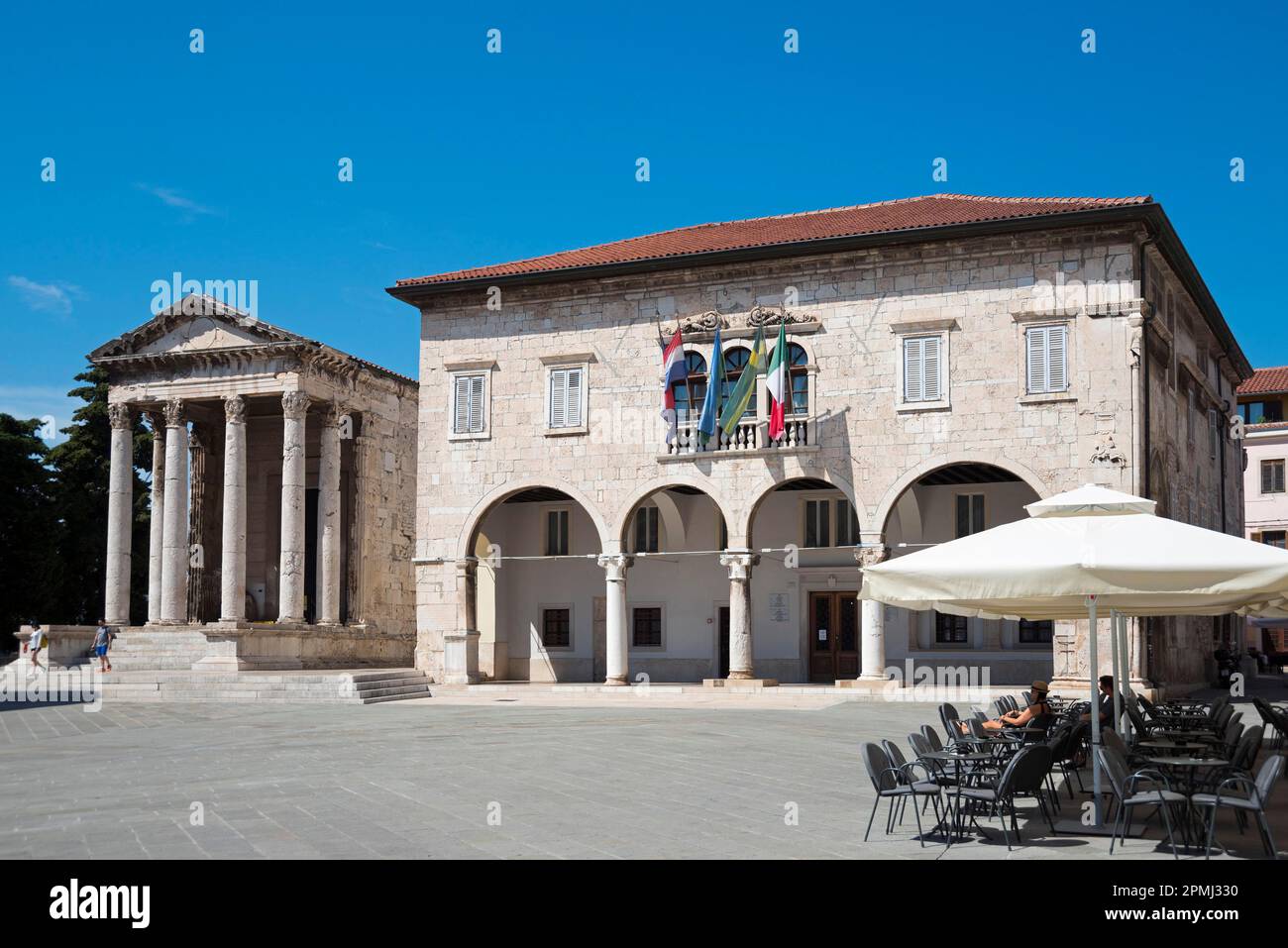 Temple of Augustus and Town Hall, Market Square, Pula, Istria