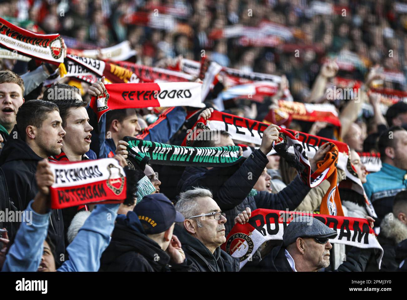 Rotterdam Feyenoord Fans During The Uefa Europa League Quarter Final Rotterdam Feyenoord Fans During The Uefa Europa League Quarter Final