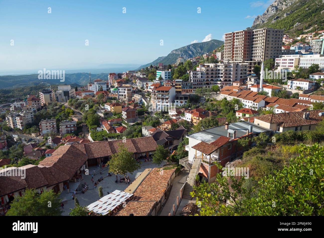 View from the fortress, Kruja, Albania, Kruje Stock Photo