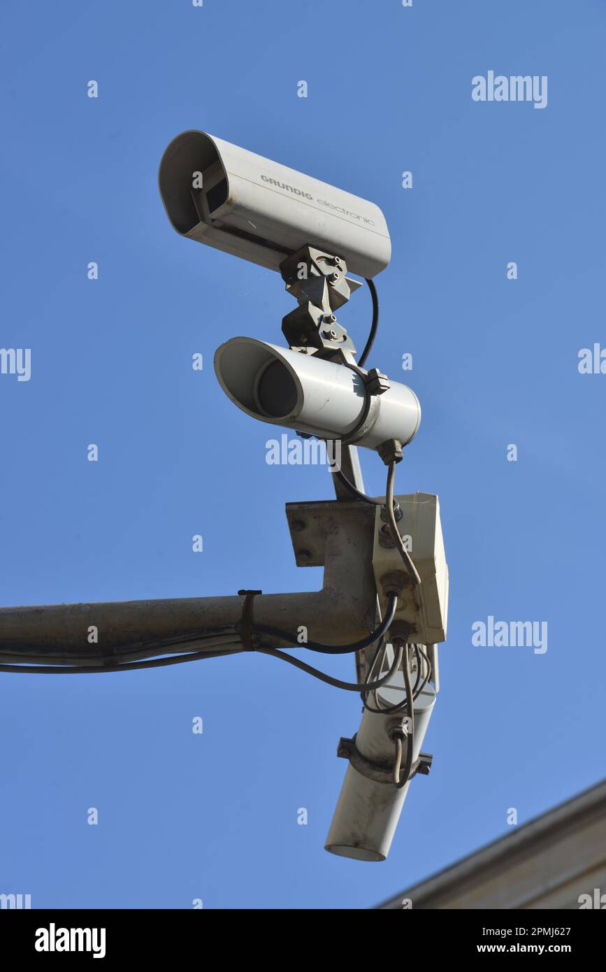 Surveillance camera, Mauerstrasse, Mitte, Berlin, Germany Stock Photo