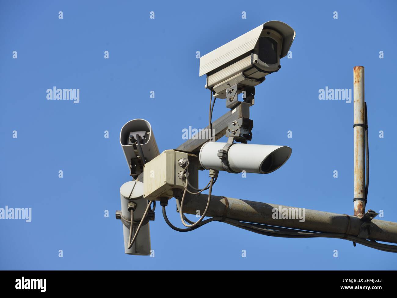 Surveillance camera, Mauerstrasse, Mitte, Berlin, Germany Stock Photo