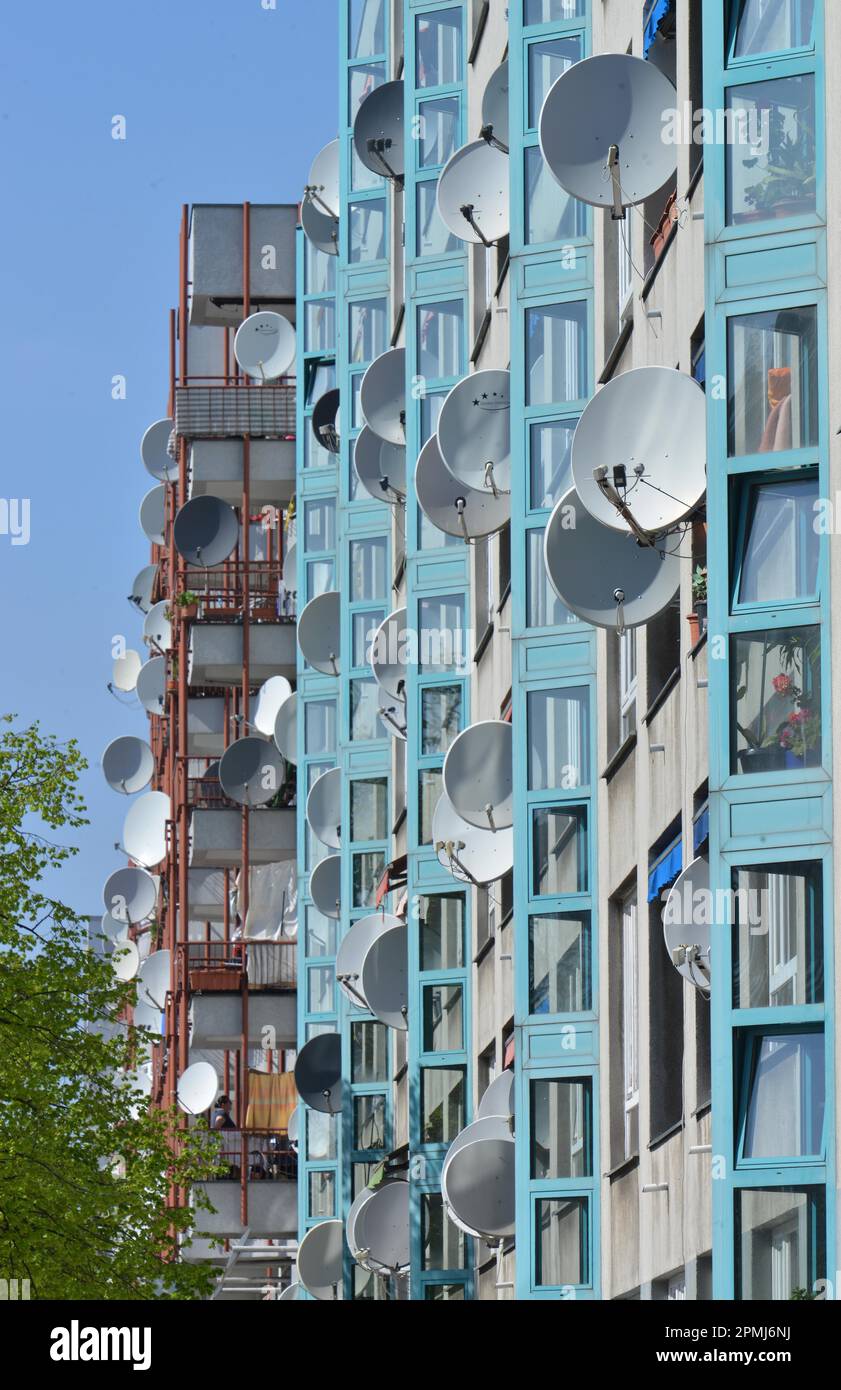 Satellite dishes, Chausseestrasse, Mitte, Berlin, Germany Stock Photo