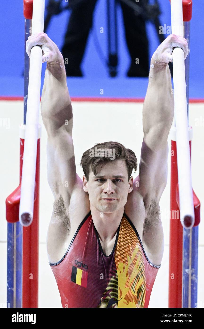 Antalya, Turkey. 13th Apr, 2023. Belgian gymnast Luka Van den Keybus