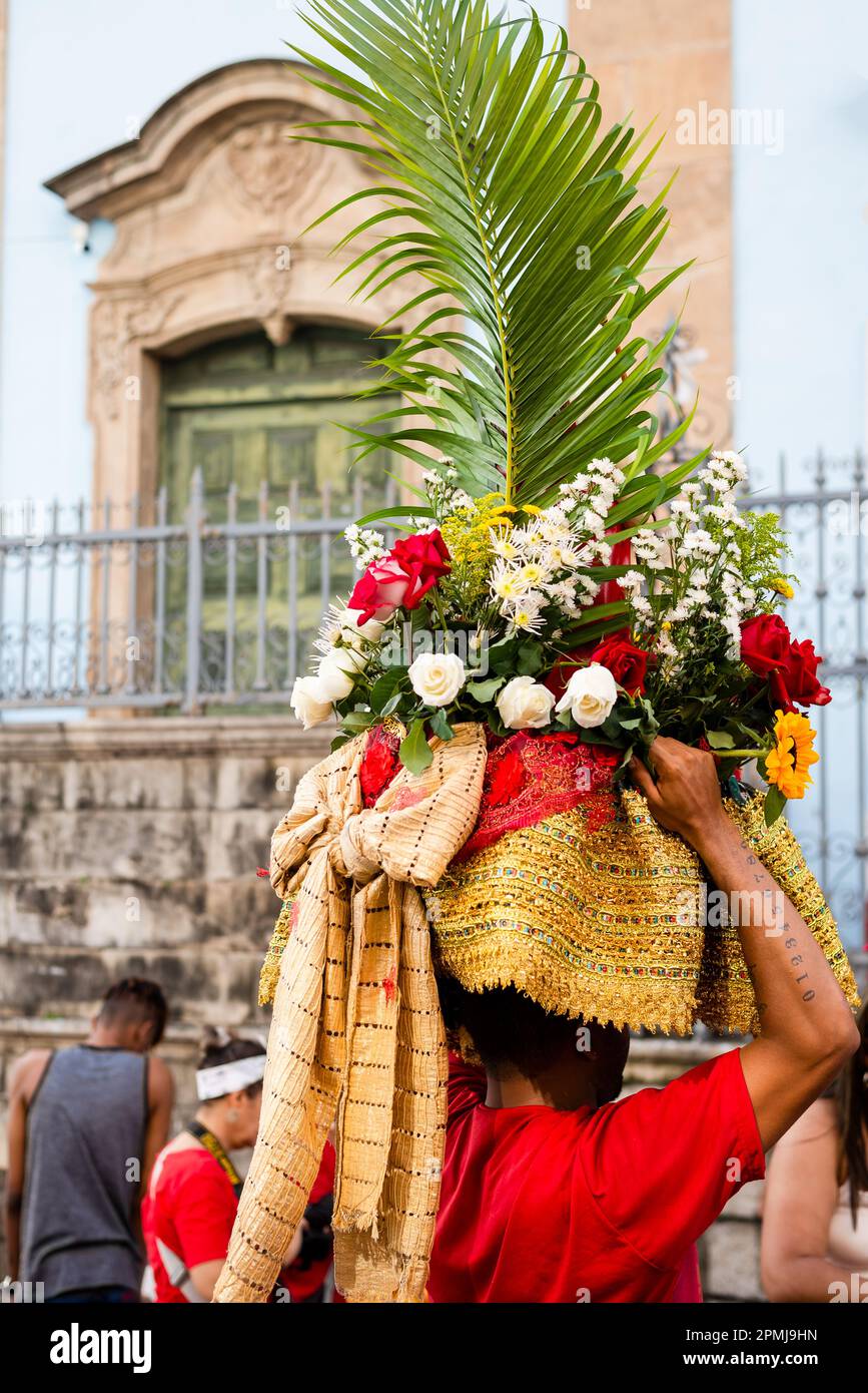 Salvador, Bahia, Brazil - December 04, 2022: A Catholic faithful is ...
