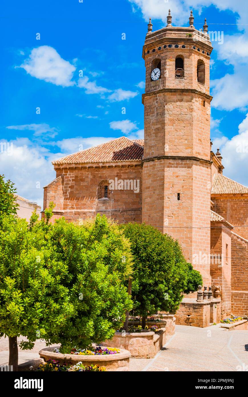 Parish church of San Mateo was erected in the last third of the 15th century. Baños de la Encina, Jaén, Andalucía, Spain, Europe Stock Photo