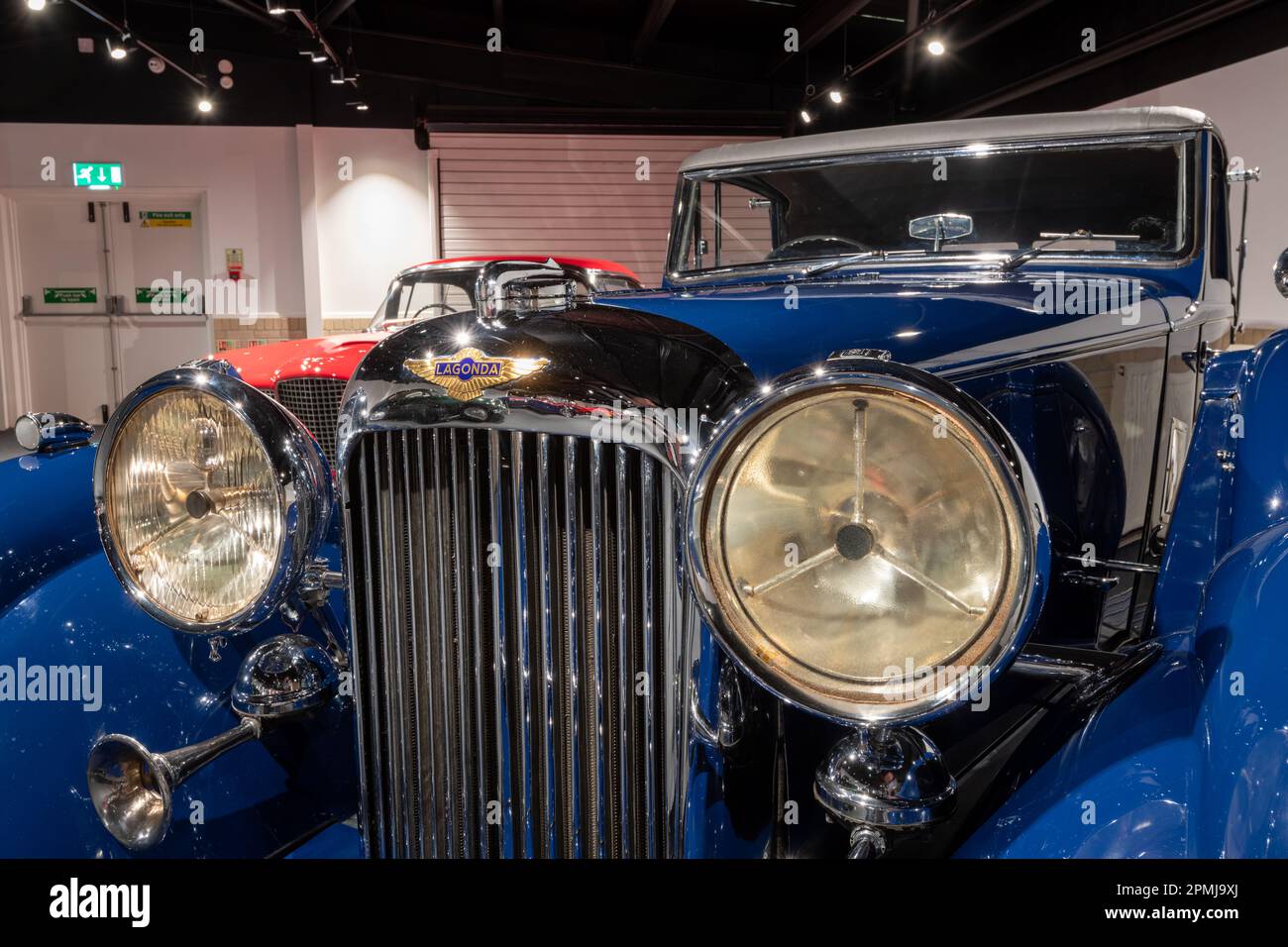 Sparkford.Somerset.United Kingdom.March 26th 2023.A Lagonda LG45 drophead coupe from 1937 is on show at the Haynes Motor Museum in Somerset Stock Photo