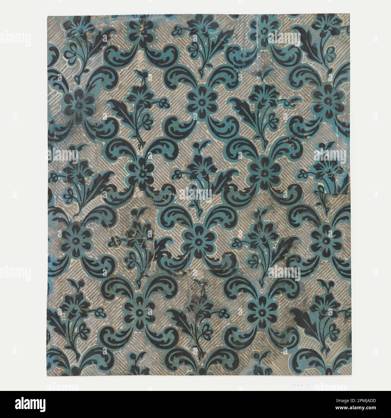 Sidewall (France); block-printed on handmade paper; 39 x 32.5 cm (15 3/8 x 12 13/16 in.) Stock Photo