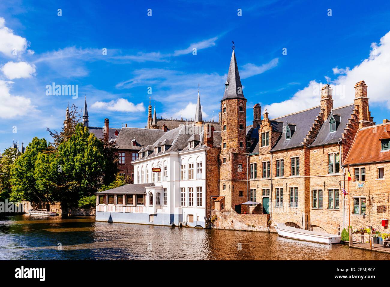 Quai of the Rosary, Rosario Pier, historic town centre of Bruges, West Flanders, Belgium, Europe Stock Photo