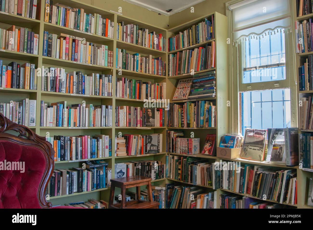 Sydney Australia January 26 2011; Corner bookshelves packed with