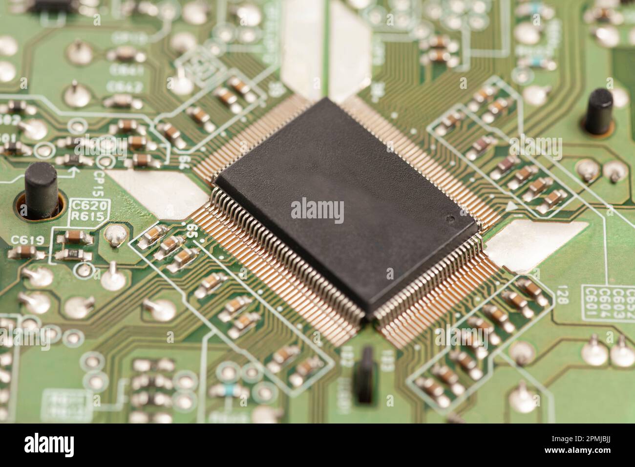 Motherboard from a laser printer. Stock Photo